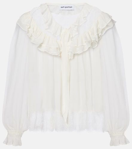 Bluse aus Georgette und Spitze - Self-Portrait - Modalova