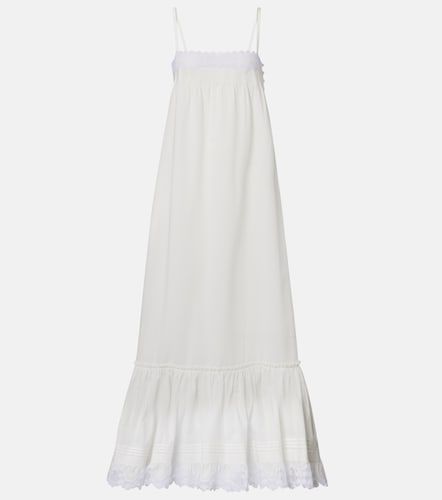 Abito lungo in cotone con ricamo - Saint Laurent - Modalova