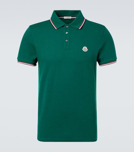 Polo de piqué de algodón con logo - Moncler - Modalova