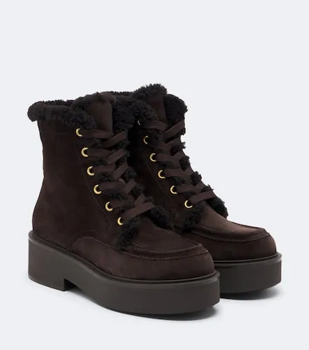 Kiso shearling-lined suede lace-up boots - Gianvito Rossi - Modalova