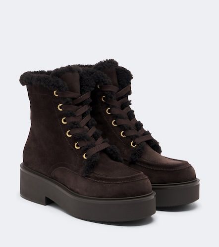 Schnürstiefel aus Veloursleder mit Shearling - Gianvito Rossi - Modalova