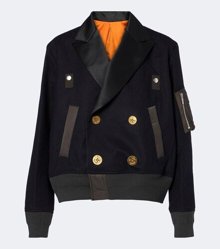 Giacca in flanella di lana e twill - Sacai - Modalova