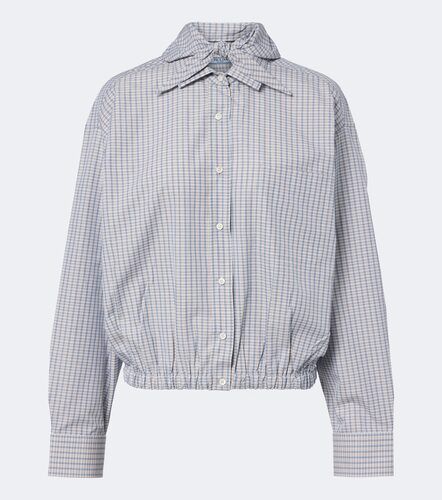 Bow-detail checked cotton blouse - Prada - Modalova