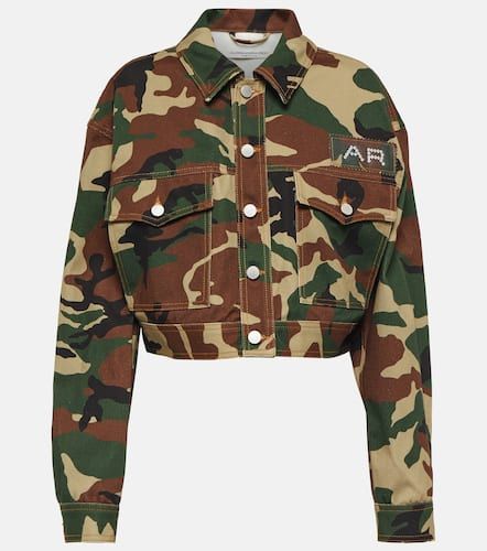 Camouflage cropped gabardine jacket - Alessandra Rich - Modalova