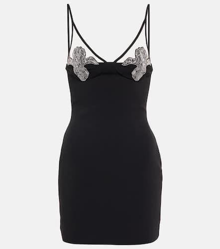 Mesh-panel embellished minidress - David Koma - Modalova