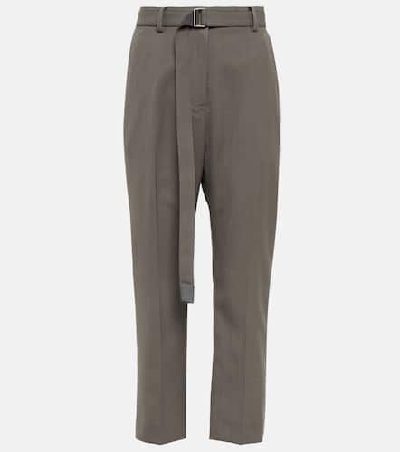 Pantalones cropped con ribete de satén - Sacai - Modalova