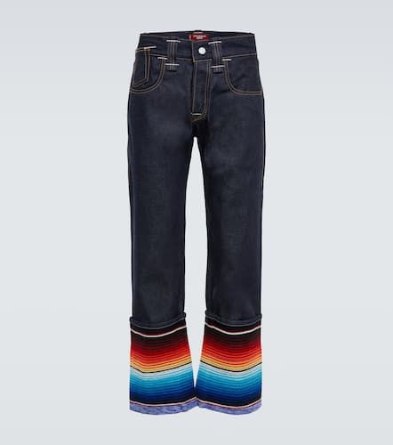 Striped jacquard straight jeans - Junya Watanabe - Modalova