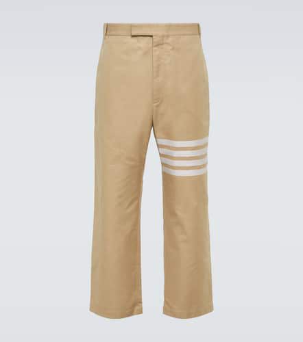 Thom 4-Bar cropped cotton straight pants - Thom Browne - Modalova