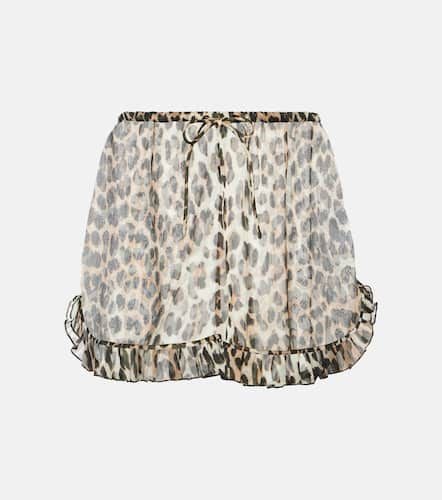 Ganni Leopard-print chiffon shorts - Ganni - Modalova
