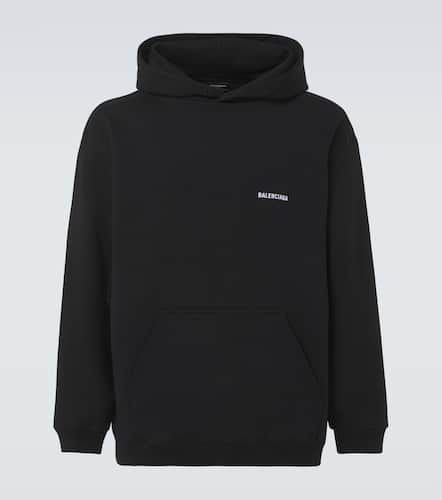 Logo cotton fleece hoodie - Balenciaga - Modalova