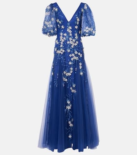 Floral-appliquÃ© tulle gown - Costarellos - Modalova