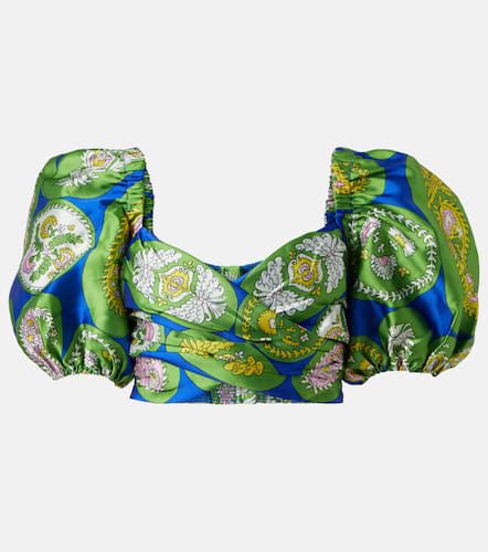 AlÃ©mais Printed balloon-sleeve cropped top - Alemais - Modalova