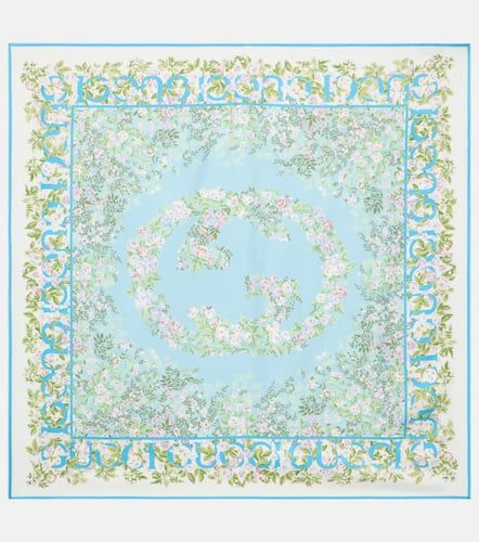 Gucci GG floral silk twill scarf - Gucci - Modalova