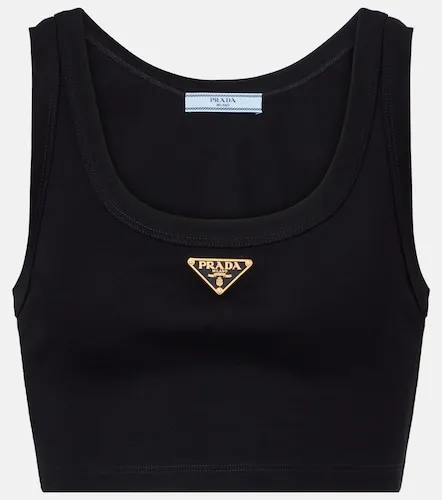 Prada Crop top de algodón con logo - Prada - Modalova