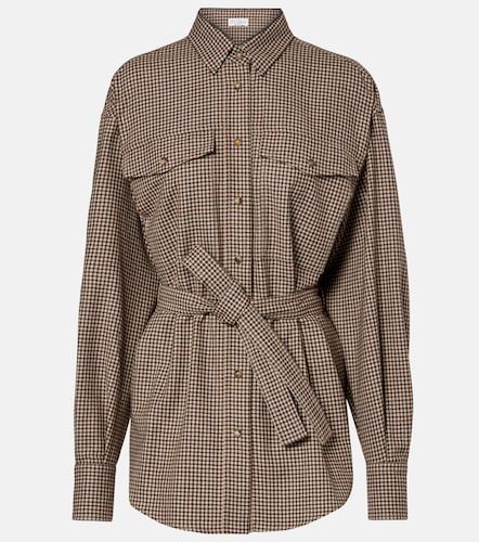 Checked virgin wool overshirt - Brunello Cucinelli - Modalova