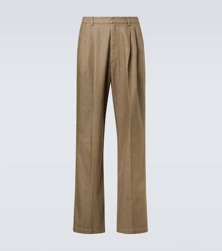 Pleated denim wide-leg pants - Dries Van Noten - Modalova
