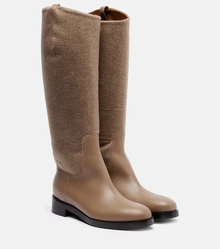 Stivali in cashmere e pelle - Max Mara - Modalova