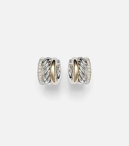 Orecchini a cerchio DY Mercer™ in sterling e oro 18kt con diamanti - David Yurman - Modalova