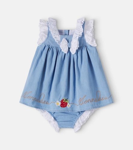 Bebé - set de vestido y braga de chambray de algodón - Monnalisa - Modalova