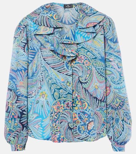 Paisley ruffled cotton-blend blouse - Etro - Modalova