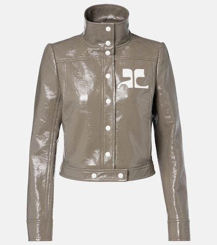 Courreges Logo vinyl cropped jacket - Courreges - Modalova