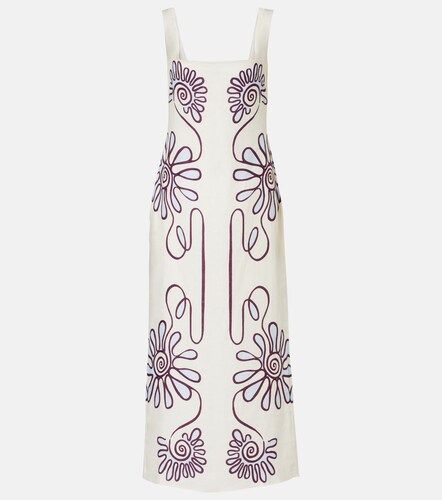 Vestido midi Amaranta de lino estampado - Cala de la Cruz - Modalova
