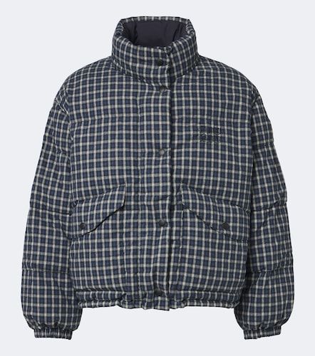 Reversible cotton flannel down jacket - Miu Miu - Modalova