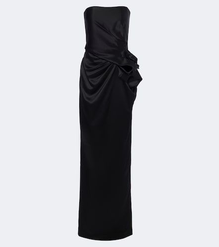 Abito lungo bustier in raso di seta - Balmain - Modalova