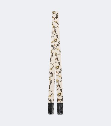 Printed fringed silk twill scarf - La DoubleJ - Modalova