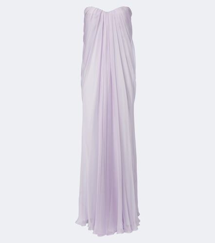 Draped silk chiffon bustier gown - McQueen - Modalova