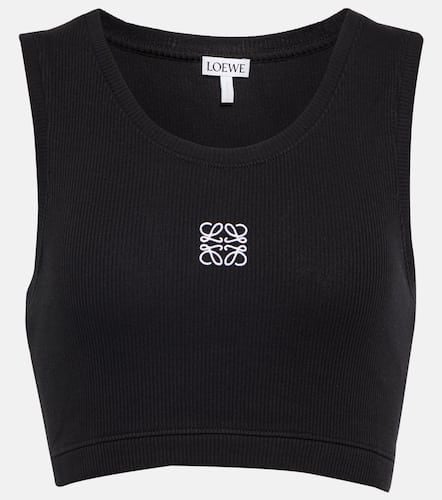 Anagram cropped cotton-blend tank top - Loewe - Modalova