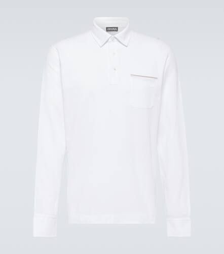 Long-sleeved cotton piquÃ© polo shirt - Zegna - Modalova