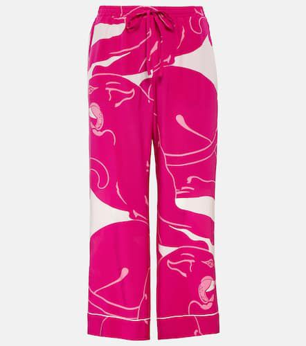 Panther crÃªpe de chine pants - Valentino - Modalova