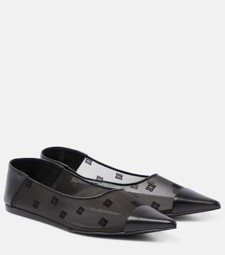 G leather-trimmed mesh ballet flats - Givenchy - Modalova