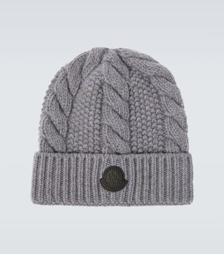 Cable-knit wool and cashmere beanie - Moncler - Modalova