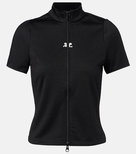 Courrèges Top Interlock de jersey con cremallera y logo - Courreges - Modalova