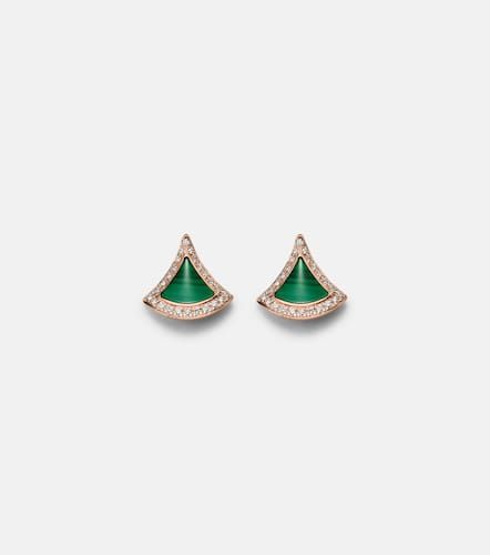 Divas' Dream 18kt rose earrings with malachite and diamonds - Bvlgari - Modalova