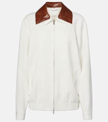 Chaqueta bomber con ribete de piel - Jacques Wei - Modalova