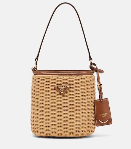 Prada Secchiello in vimini e pelle - Prada - Modalova