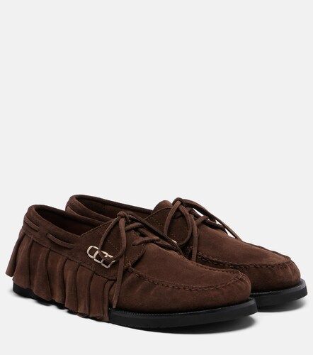 Ruffled suede boat shoes - JW Anderson - Modalova
