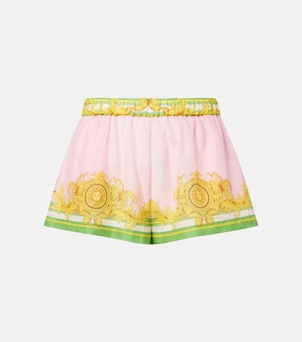 Shorts de algodón y seda estampados - Versace - Modalova
