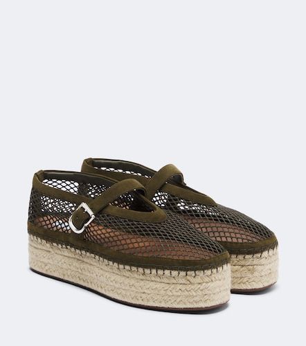 Suede-trimmed fishnet platform espadrilles - Alaia - Modalova
