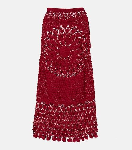 Falda midi de croché de algodón adornada - Rabanne - Modalova