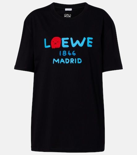 Camiseta de jersey de algodón con logo estampada - Loewe - Modalova