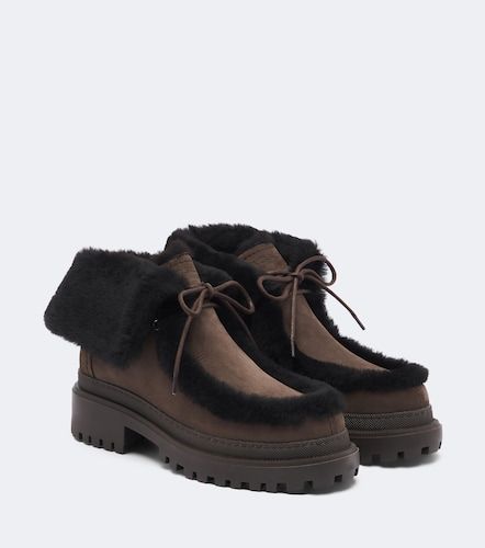 Stivaletti in suede foderati in shearling - Yves Salomon - Modalova