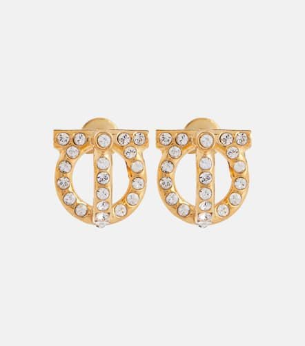 Gancini crystal-embellished earrings - Ferragamo - Modalova