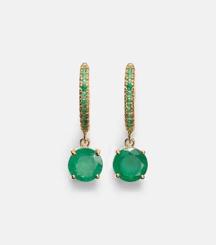 Grass Seed 18kt hoop earrings with emeralds - Ileana Makri - Modalova