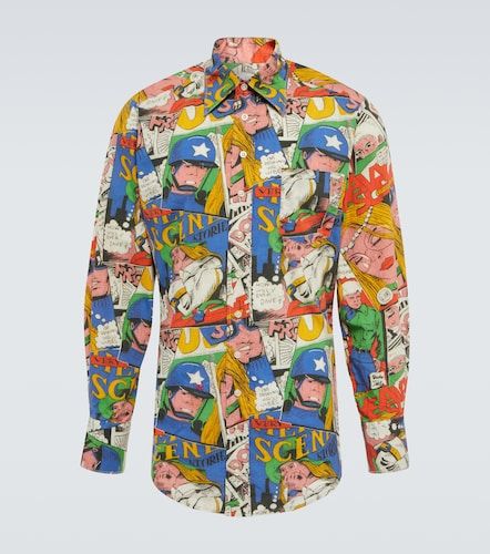 Camisa slim de algodón estampado - ERL - Modalova