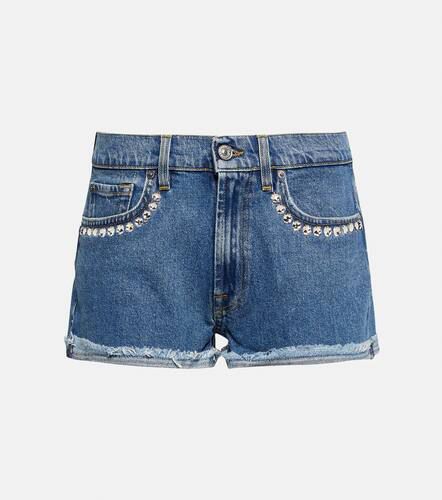 Crystal-embellished denim shorts - 7 For All Mankind - Modalova