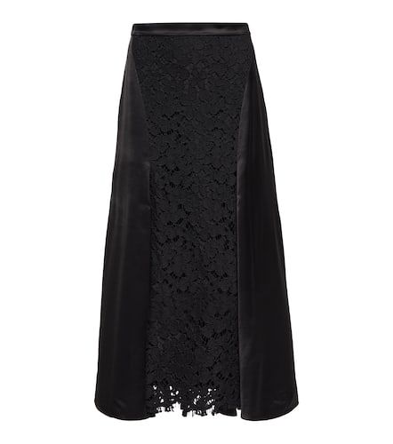 Suzanne satin and lace midi skirt - Erdem - Modalova